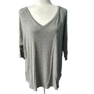 American Eagle Outfitters Women's Grey Jersey V Neck T Shirt NWT